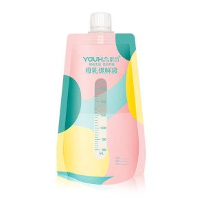Direct-suction self-standing milk storage bag
