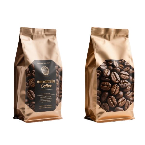 Eight Sided Upright Coffee Bag With Window